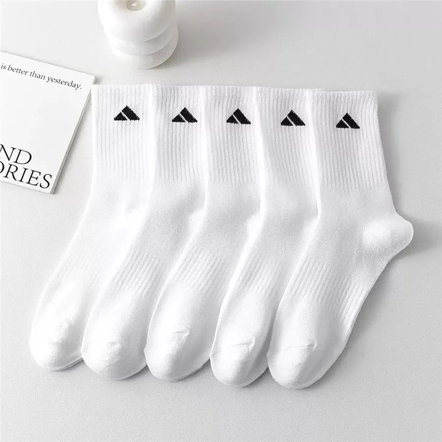 ADIDAS SOCKS - 1/5/10 szt. Uniseksowe bawełniane skarpetki sportowe na każdy sezon, pochłaniające pot, oddychające, do uprawiania turystyki pieszej, fitnessu, jogi, codziennego użytku