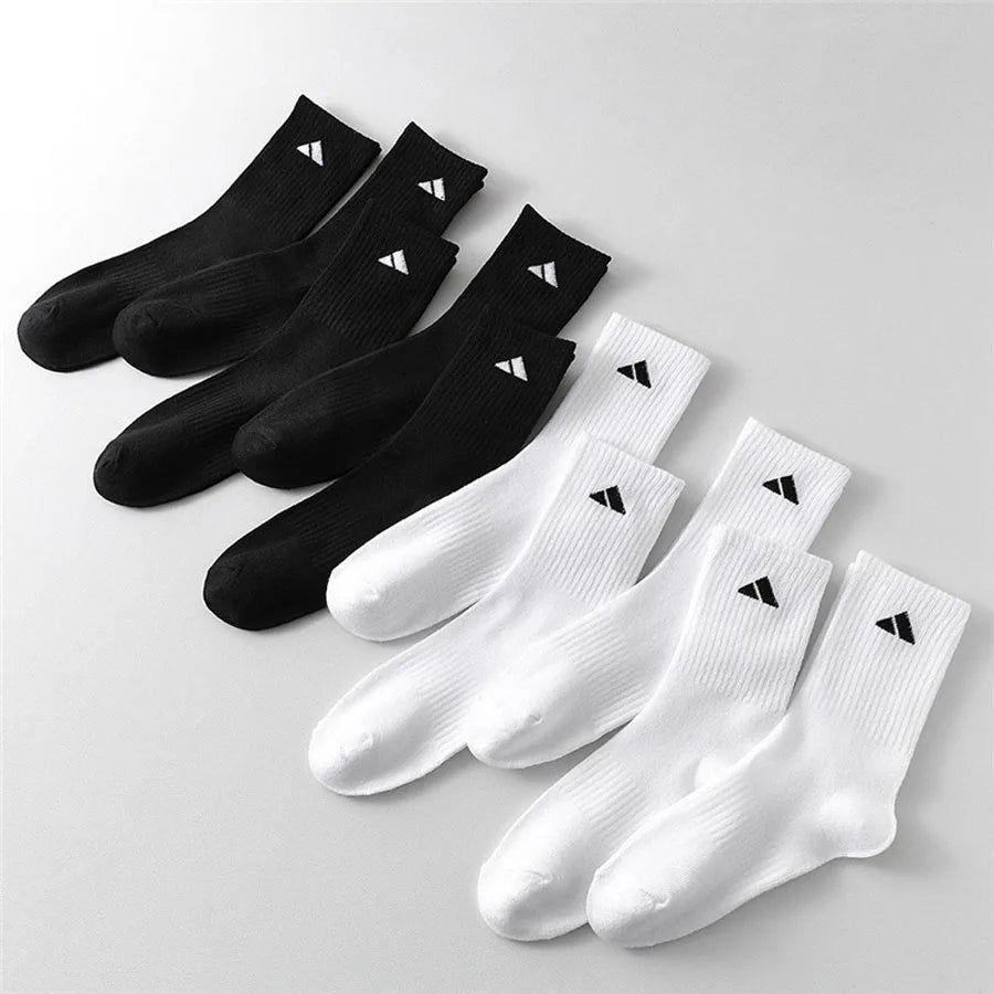 ADIDAS SOCKS - 1/5/10 szt. Uniseksowe bawełniane skarpetki sportowe na każdy sezon, pochłaniające pot, oddychające, do uprawiania turystyki pieszej, fitnessu, jogi, codziennego użytku
