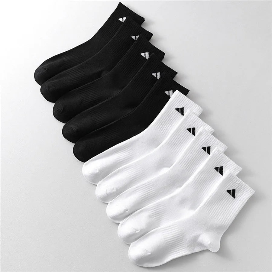 ADIDAS SOCKS - 1/5/10 szt. Uniseksowe bawełniane skarpetki sportowe na każdy sezon, pochłaniające pot, oddychające, do uprawiania turystyki pieszej, fitnessu, jogi, codziennego użytku