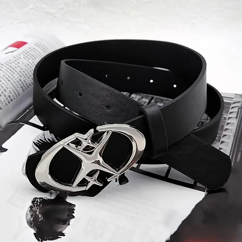 Pasek do spodni - Chaotic belt - Stylish Oval Cross Metal Buckle Belt - Durable, Simple, and Universally Compatible - Unisex Gift Idea for Men and Women
