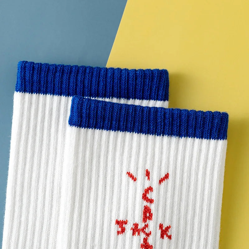 Travis Socks - Uniseksowe, bawełniane skarpetki średniej długości do codziennej jazdy na rowerze na świeżym powietrzu, koszykówki, jazdy na deskorolce po ulicy i uprawiania sportu
