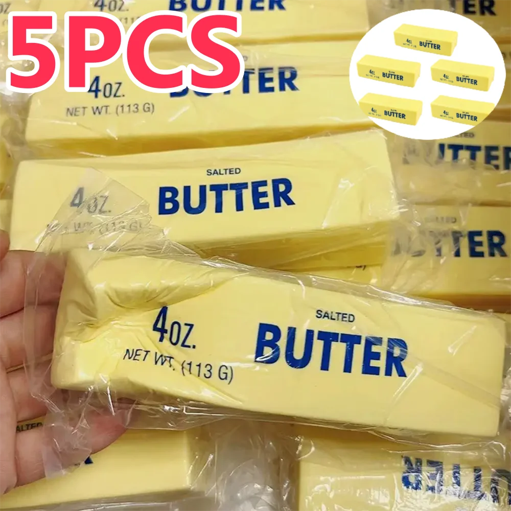 Gniotek BUTTER - 5/1 szt. Miękki, elastyczny patyczek maślany Fidget Toy, serowa gra antystresowa, dekompresyjna, zabawka do ściskania, łagodząca lęk