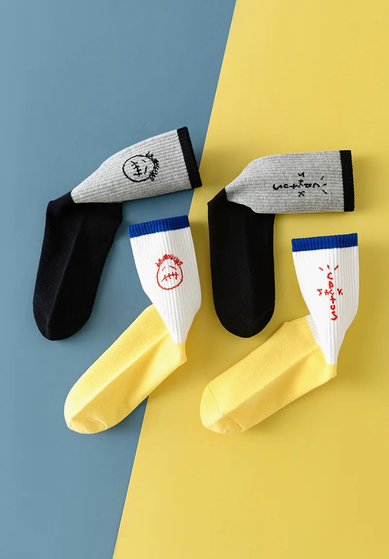 Travis Socks - Uniseksowe, bawełniane skarpetki średniej długości do codziennej jazdy na rowerze na świeżym powietrzu, koszykówki, jazdy na deskorolce po ulicy i uprawiania sportu
