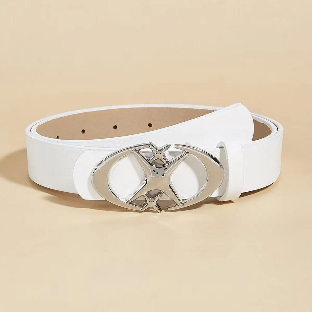 Pasek do spodni - Chaotic belt - Stylish Oval Cross Metal Buckle Belt - Durable, Simple, and Universally Compatible - Unisex Gift Idea for Men and Women