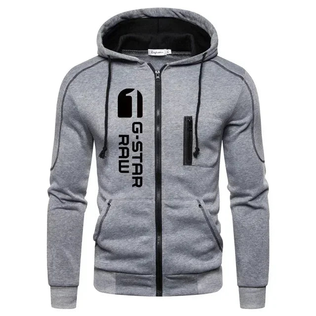 Bluza Sportowa - Jesień i zima 2025 Nowość Męska kurtka zapinana na zamek, zestaw sportowy, męska bluza do biegania na świeżym powietrzu + spodnie, 2-częściowy zestaw