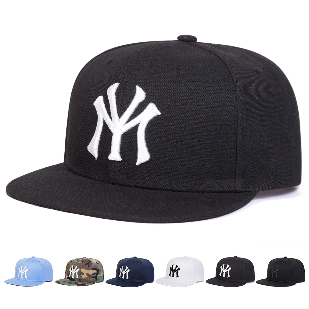 Czapka z daszkiem - Haftowane nowe czapki Trucker męskie, tatuśki damskie, taktyczne, MY York, płaskie, z daszkiem, czapki baseballowe, Snapback, NY, słońce, lato, hip-hop, era, daszek