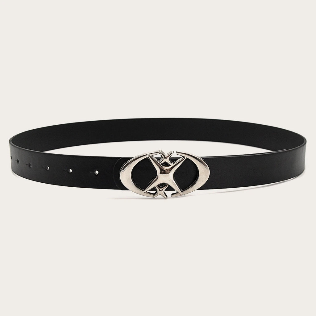 Pasek do spodni - Chaotic belt - Stylish Oval Cross Metal Buckle Belt - Durable, Simple, and Universally Compatible - Unisex Gift Idea for Men and Women